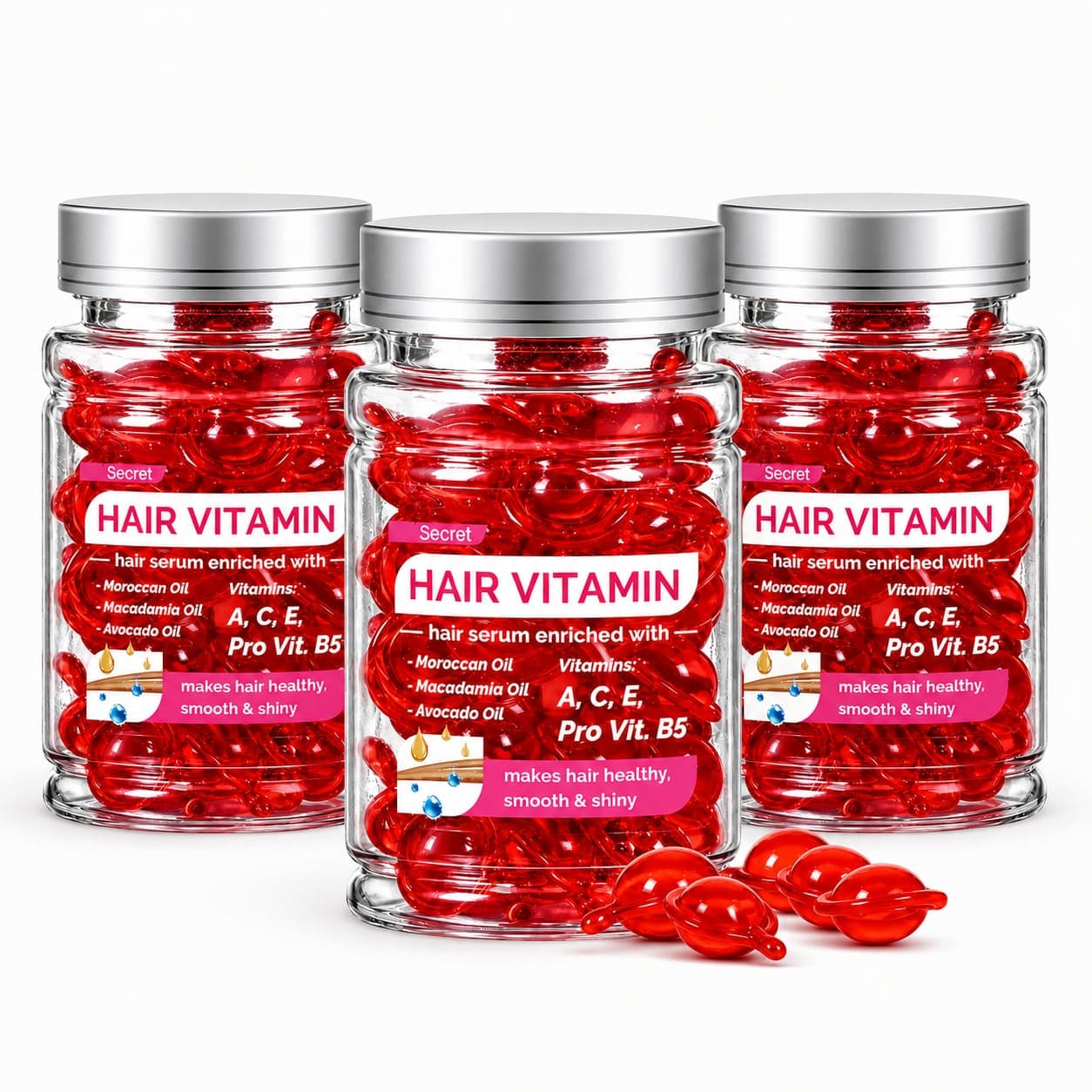 3 jars of Secret Hair Vitamins
